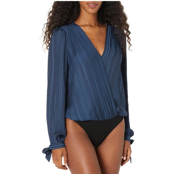 NWT PAIGE Donatella Thong Bodysuit in Dark Ink Blue reg $199 size XXS - Picture 3 of 9